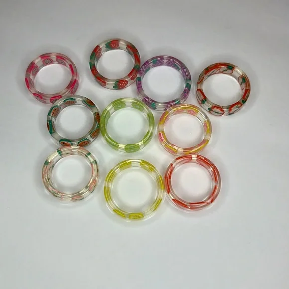 10 set resin fruit rings - Picture 3 of 8